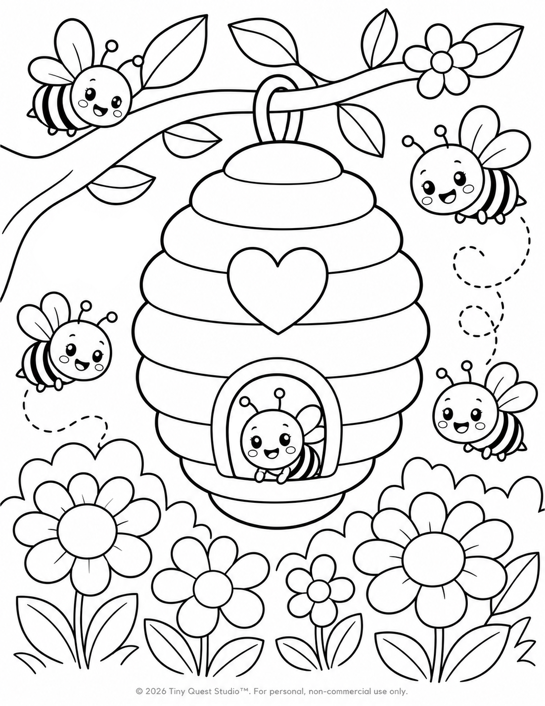 bee hive coloring page